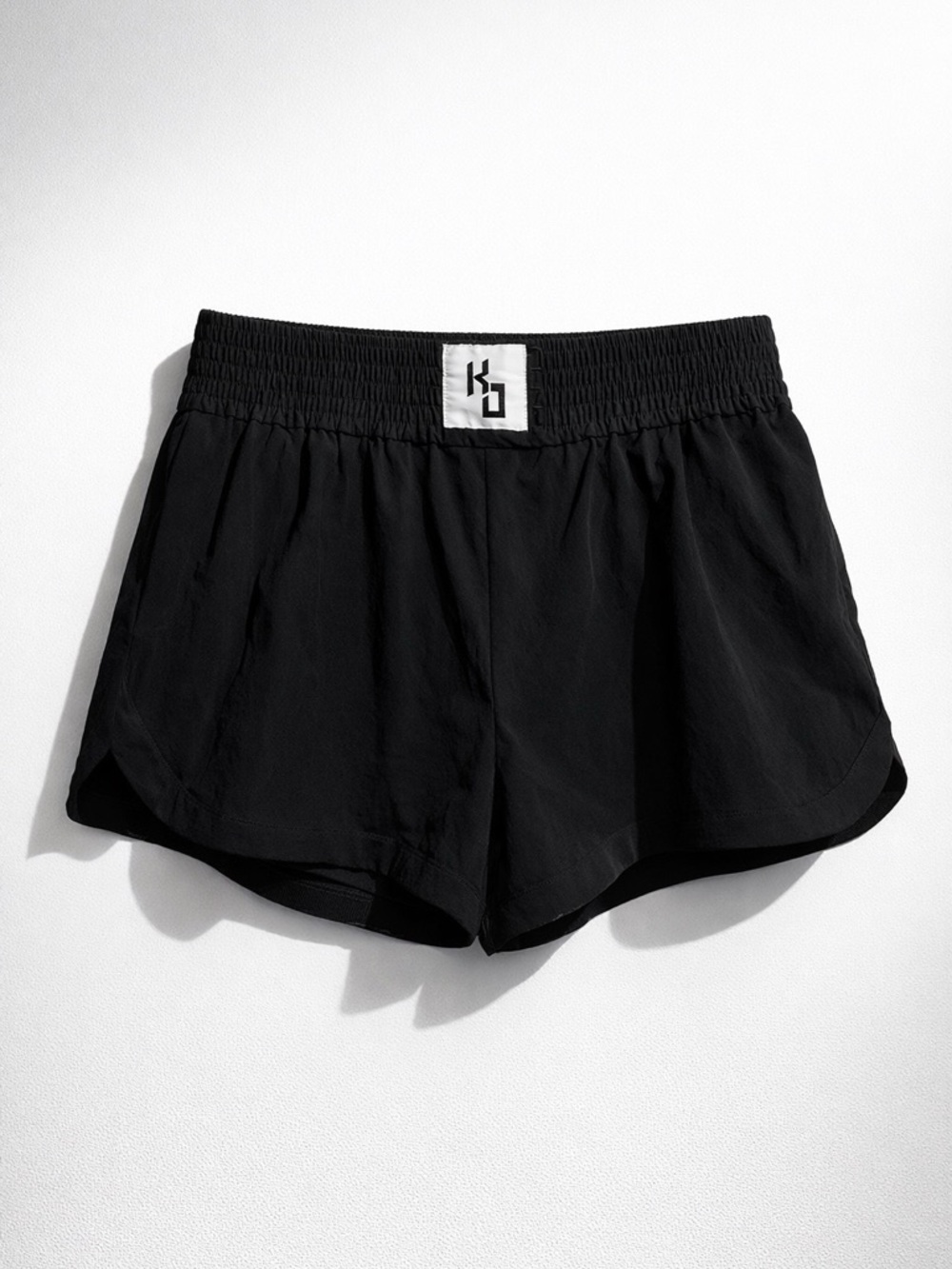 KO STUDIO Black Women's Athletic Boxing short’s with Branded Waist Patch